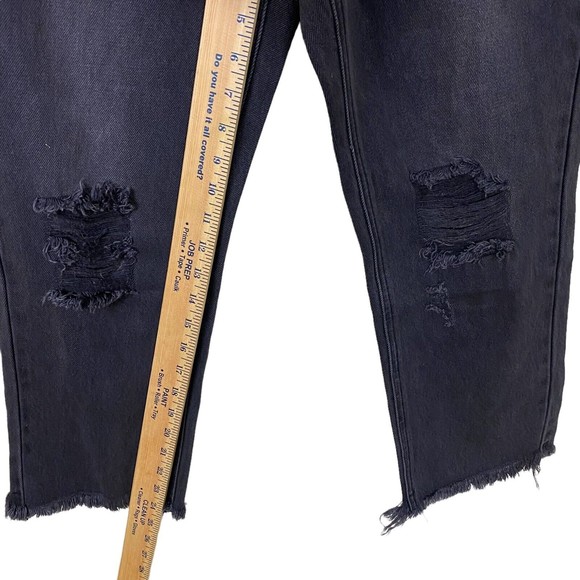 O’NEILL  jeans women’ High Rise denim gray/black Flayed Straight Crop Sz#28 NWT - Picture 5 of 12